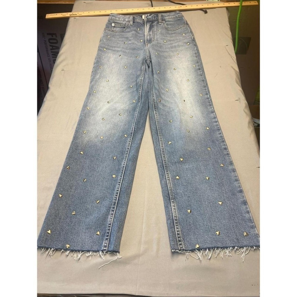 Universal Thread Womens Highest Rise Vintage Straight Heart Studded Jeans 2R